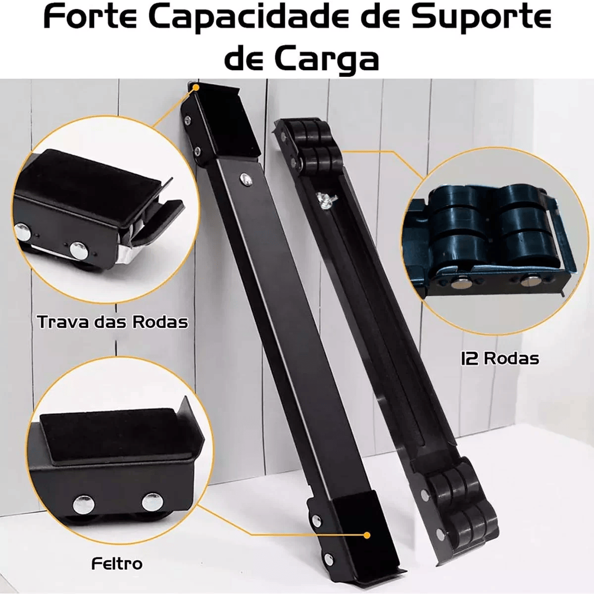 Suporte Universal com Rodinhas para Arrastar Geladeira, Fogões e Móveis
