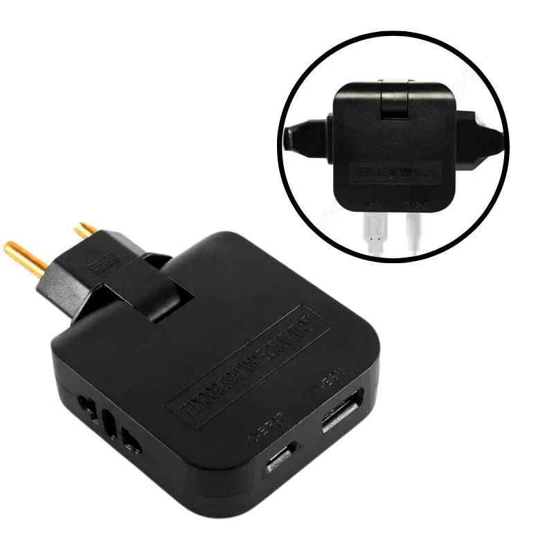 Adaptador de Tomada Articulado Com Entrada Usb-c e 4 Portas - Praticidade e Conectividade