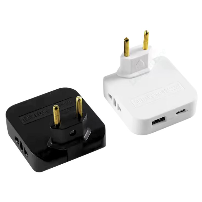 Adaptador de Tomada Articulado Com Entrada Usb-c e 4 Portas - Praticidade e Conectividade