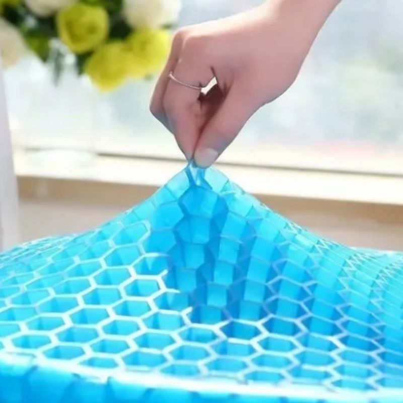 Assento Ergonômico Em Gel – Alívio de Pressão e Ventilação Inteligente (1 unidade)