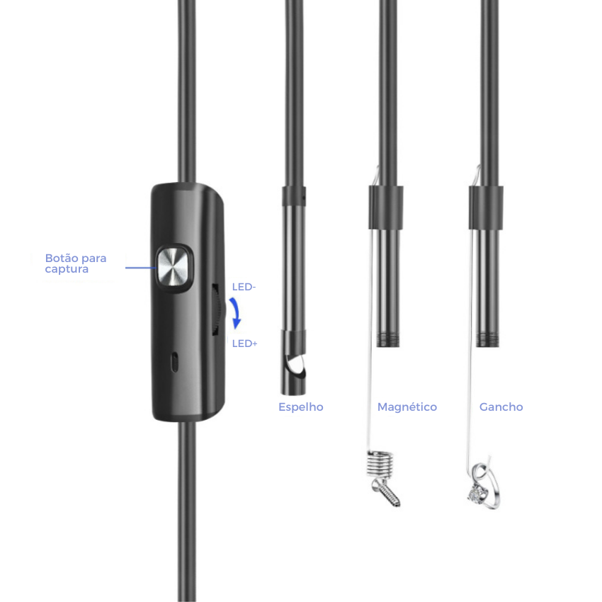 CobraCam 5.0 ™ Câmera Sonda Endoscópica à prova d'água Foto Inspeção
