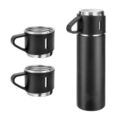 Kit Garrafa Térmica Vacuum Flask 500ml com 3 Canecas