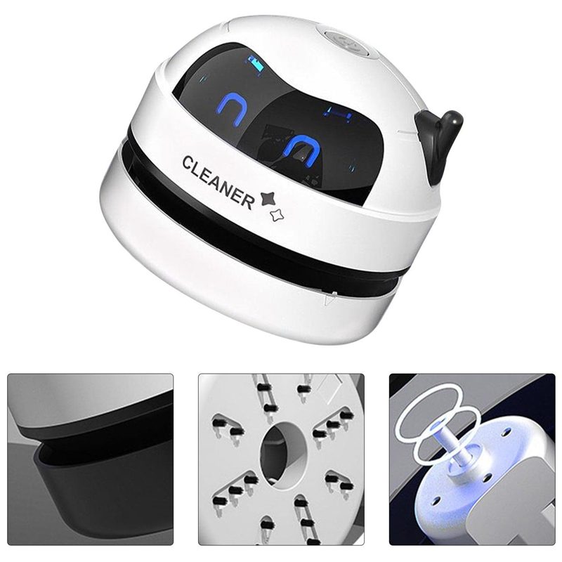Mini Robô Aspirador de Pó - Limpeza Compacta e Eficiente Para Mesa e Superfícies Pequenas