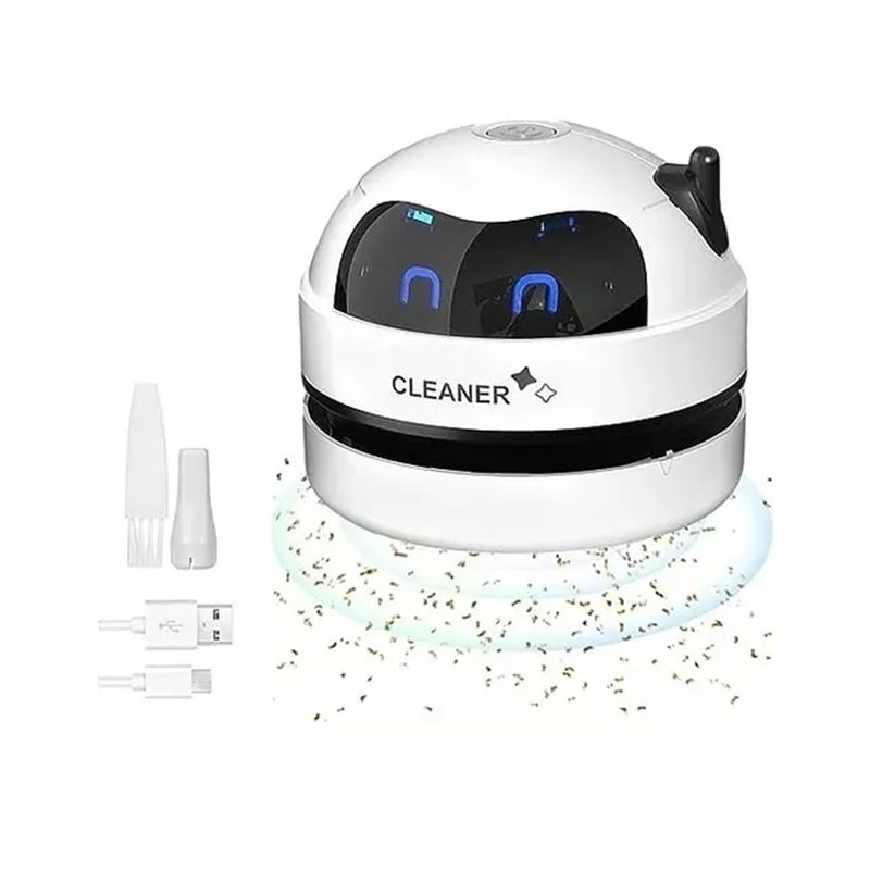 Mini Robô Aspirador de Pó - Limpeza Compacta e Eficiente Para Mesa e Superfícies Pequenas