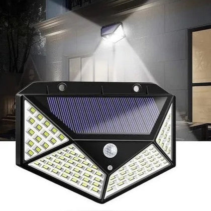 Luminária Solar Parede 100 Led´s Sensor Presença com 3 Funções