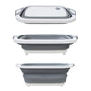 MagicPlus Tábua de Carnes, Cesto Escorredor e Bacia em Silicone Dobrável 3 em 1