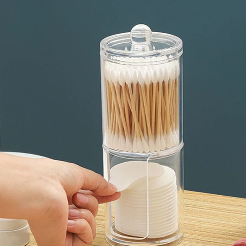 Organizador de Algodão e Cotonetes - Praticidade e Design Elegante Para Sua Mesa