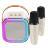 Caixa de Som Karaokê Bluetooth Led Com 2 Microfones Sem Fio