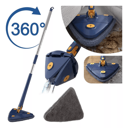 Mop Tri-Clean Esfregão Triângular Limpeza Giratória 360