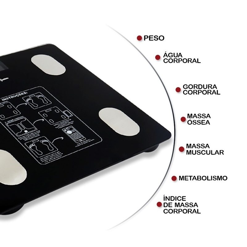 Balança Corporal Inteligente Com Bioimpedância e Conexão Bluetooth – Controle Total da Sua Saúde