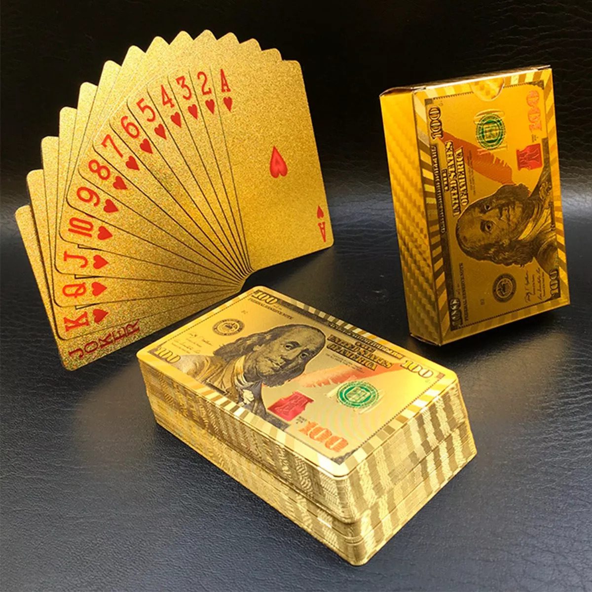 Baralho Dourado de Luxo – Resistente À Água e Anti-rasgo