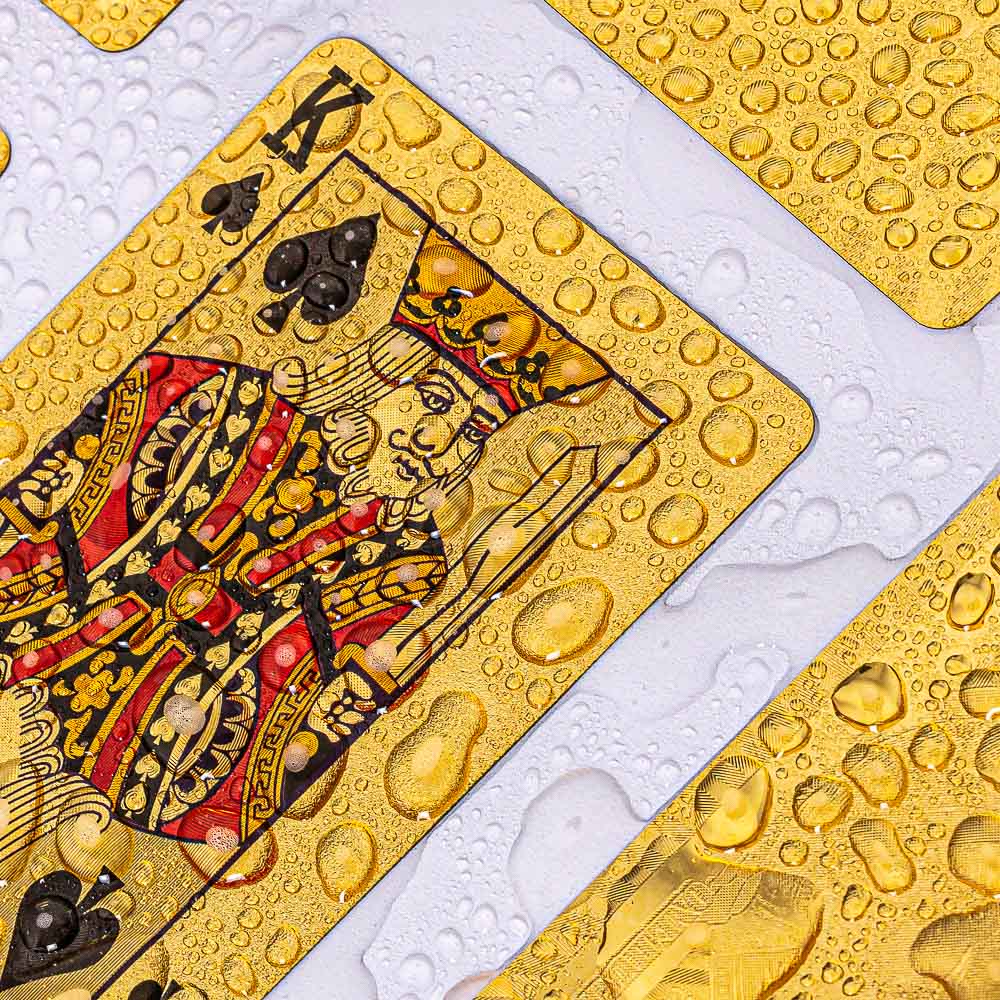 Baralho Dourado de Luxo – Resistente À Água e Anti-rasgo