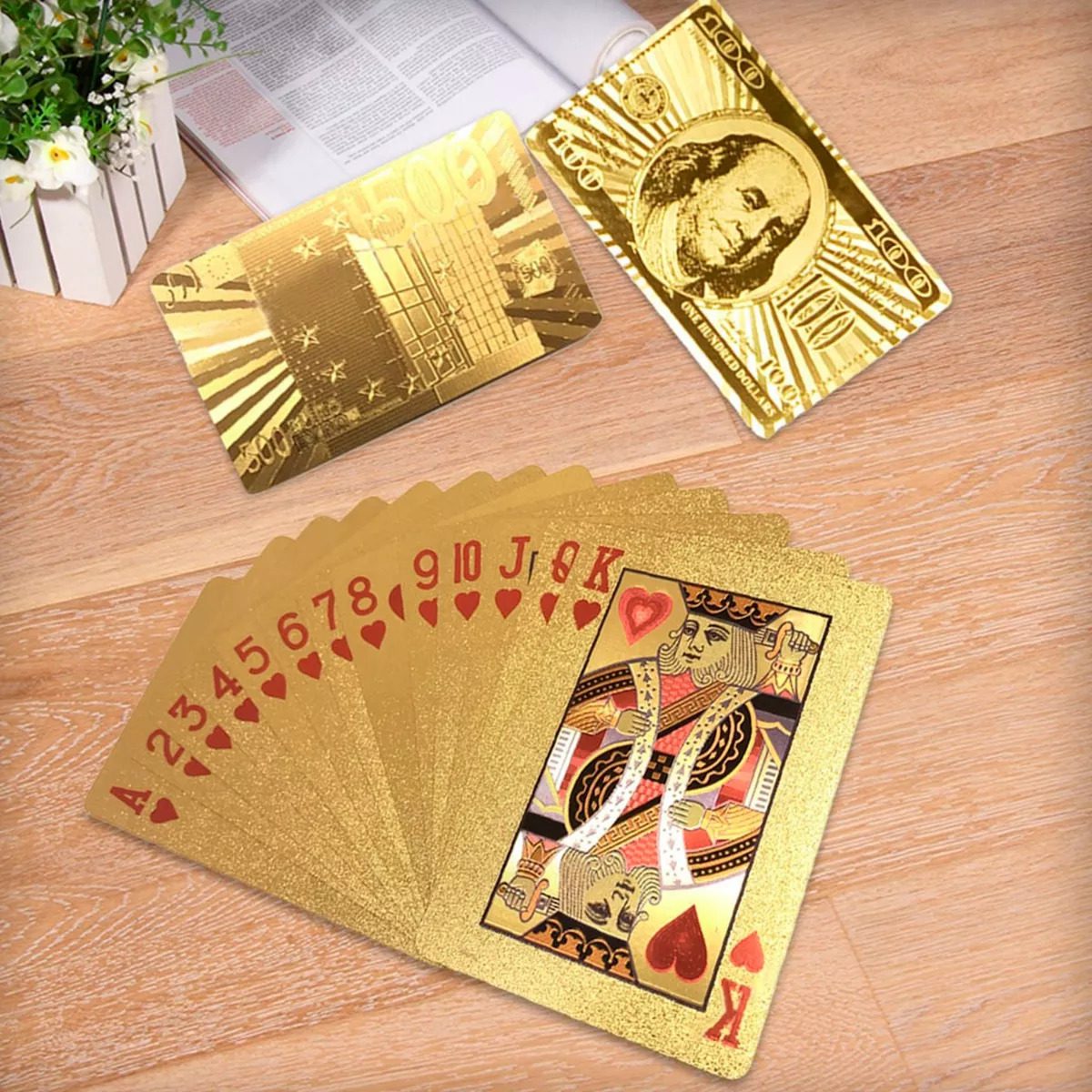 Baralho Dourado de Luxo – Resistente À Água e Anti-rasgo