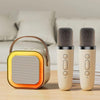 Caixa de Som Karaokê Bluetooth Led Com 2 Microfones Sem Fio