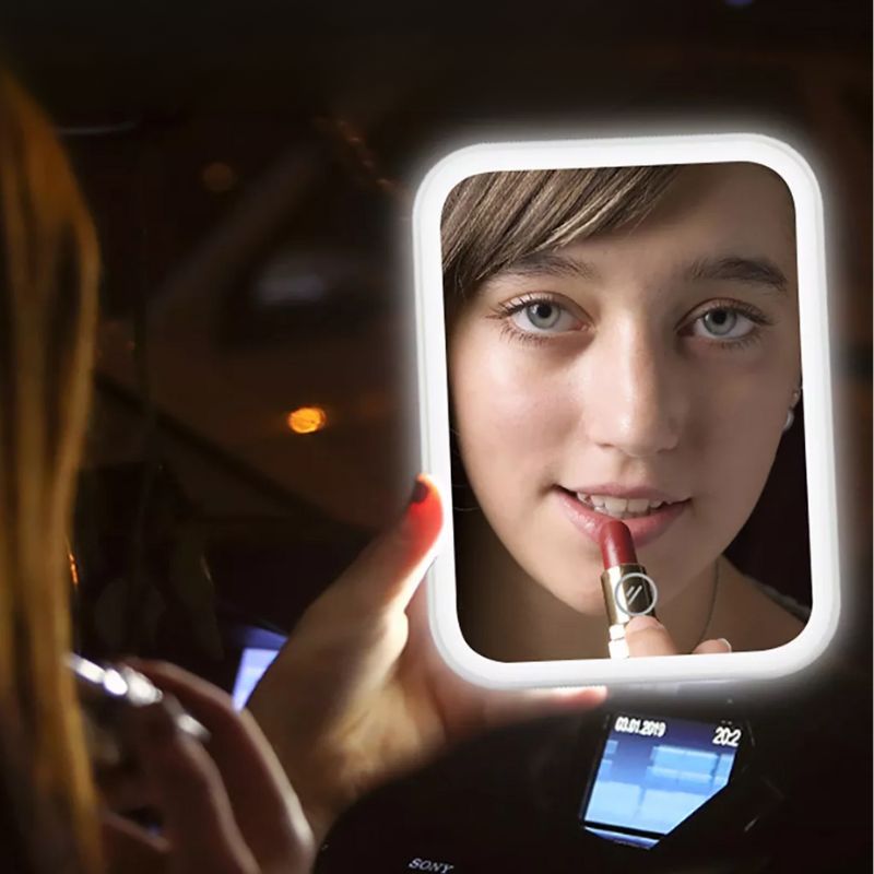 Espelho Touch Com Luz Led – Compacto, Moderno e Pronto Para Viajar