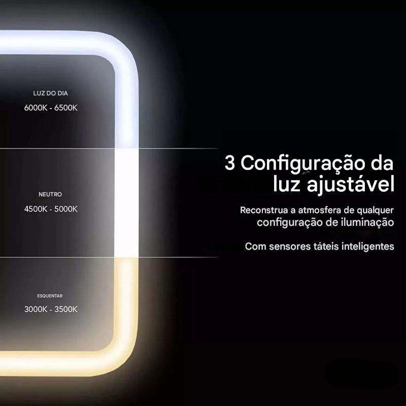 Espelho Touch Com Luz Led – Compacto, Moderno e Pronto Para Viajar