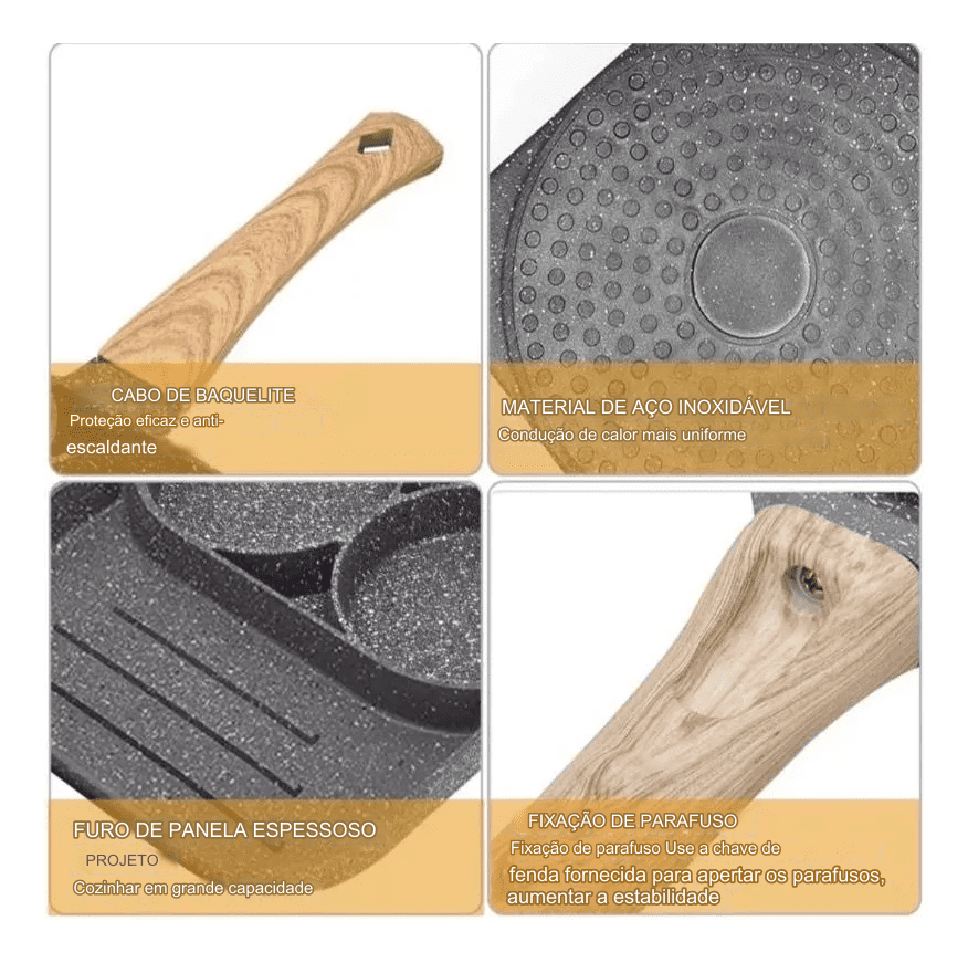 Frigideira Antiaderente 3 Em 1 - Design Inteligente Para Cozinhar Com Praticidade