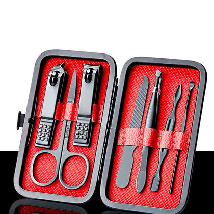 Kit de Cortadores de Unha Em Aço Inoxidável - 7 Peças Portátil e Completo
