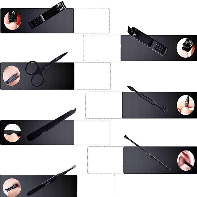 Kit de Cortadores de Unha Em Aço Inoxidável - 7 Peças Portátil e Completo