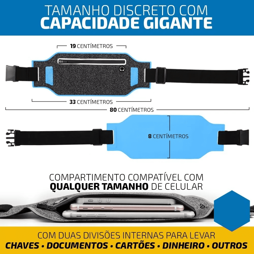 Pochete Esportiva Ultra Slim – Para Celular, Cartão e Chaves