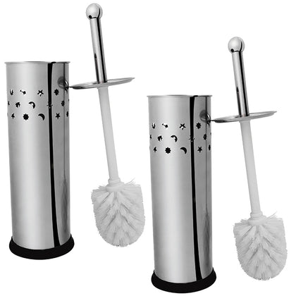 Kit 2 Escovas para Vaso Sanitário com Suporte Inox Premium