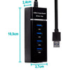 Hub USB 3.0 4 Portas LED Indicador High Speed HD