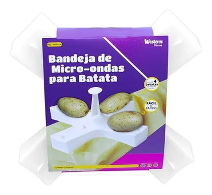 Bandeja para Microondas Cozinha 4 Batatas Grandes Ultra Prático