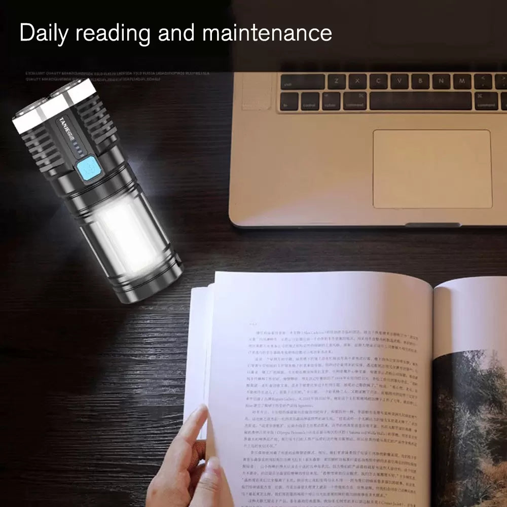 Lanterna Led USB 4 Núcleos à Prova D’água  Potente Recarregável
