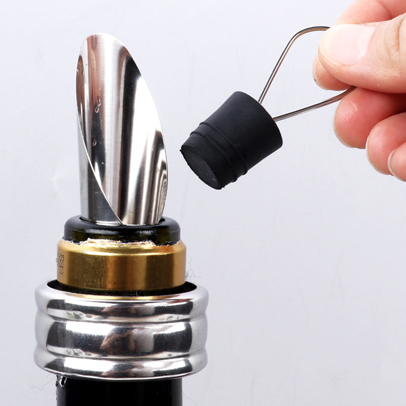 Kit 5 Peças Abridor de Vinho Saca Rolhas Anel Salva Gotas