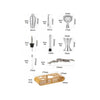 Kit Completo Coqueteleira Profissional 550ml com 12 peças aço inox e suporte Premium