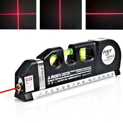 Nível Laser Horizontal Vertical Trena Prumo com  Luz Laser