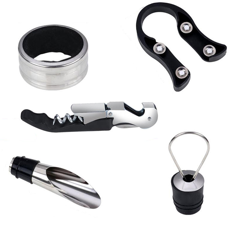 Kit Abridor Vinho 5 Peças + Abridor de Garrafa Magnético