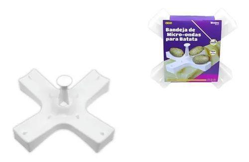 Bandeja para Microondas Cozinha 4 Batatas Grandes Ultra Prático