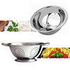 Kit 2 unid. Escorredor de Arroz e Escorredor de Macarrão em Aço Inox