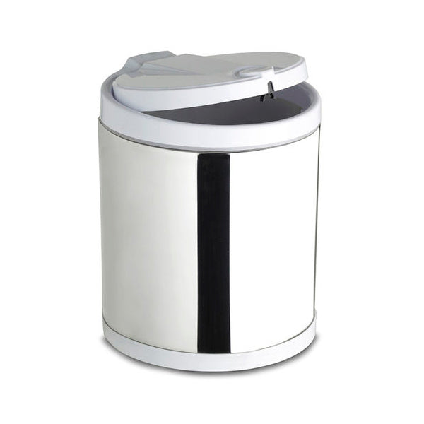 Lixeira para Pia Inox Tampa clicar Branca 2,5 Lt - Clica e Abre