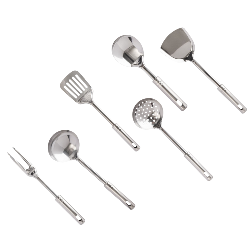 Conjunto Utensílios 7 peças Inox Linha Premium com Suporte de Brinde