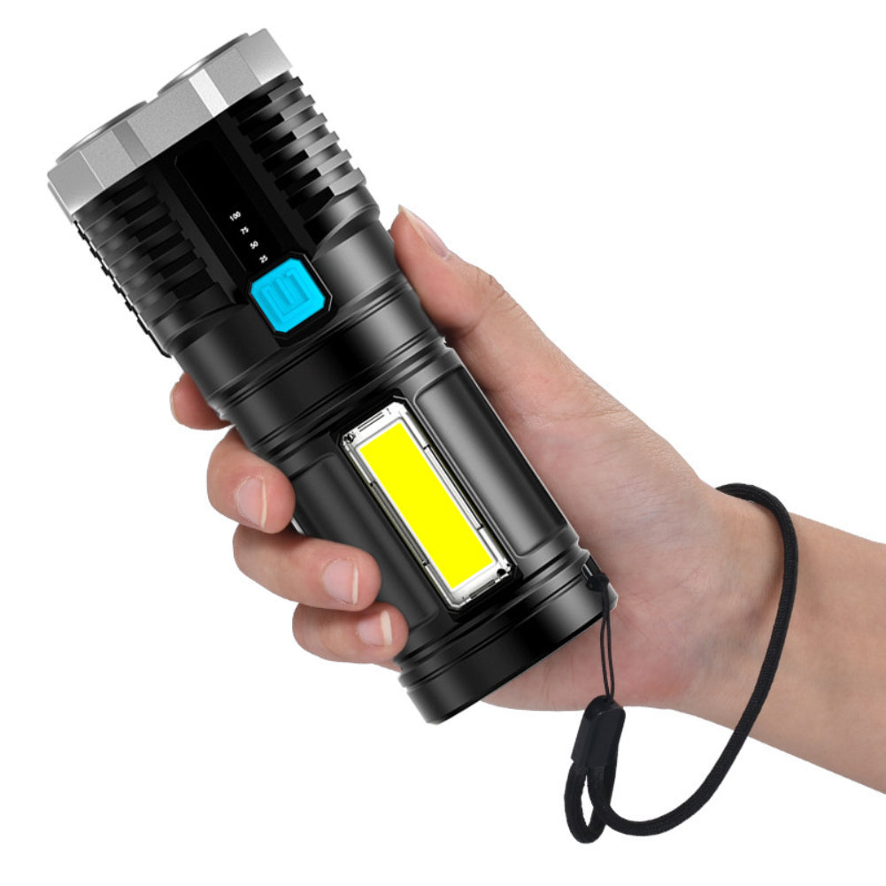 Lanterna Led USB 4 Núcleos à Prova D'água Potente Recarregável – e-panelas