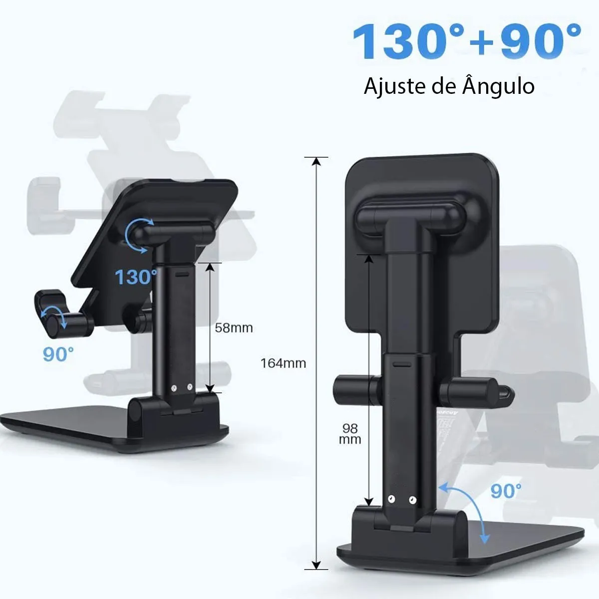 Suporte Black Celular de Mesa Retrátil Móvel Tablet iPad Premium