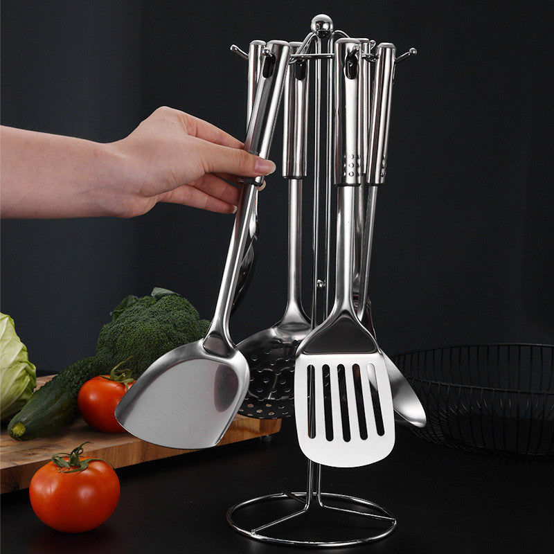 Conjunto Utensílios 7 peças Inox Linha Premium com Suporte de Brinde
