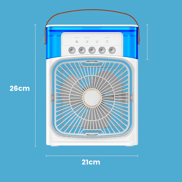 Mini Climatizador Portátil de Ar com Reservatório para Água e Gelo (Spray de Água)