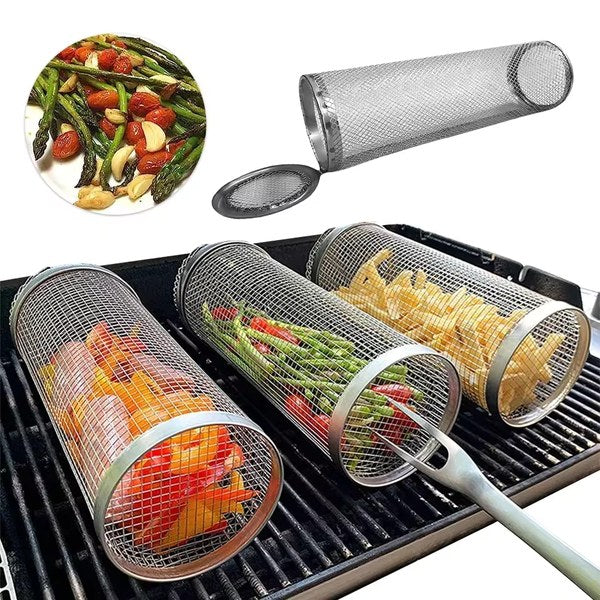 Grelha Tambor Giratório para Carnes, Legumes e Pão de Alho