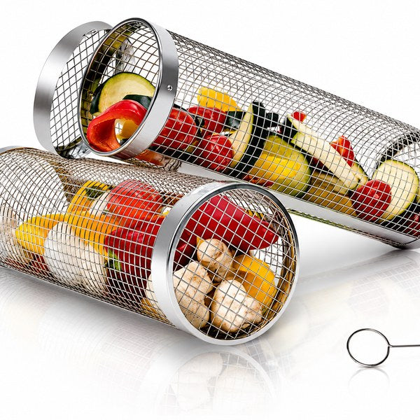 Grelha Tambor Giratório para Carnes, Legumes e Pão de Alho