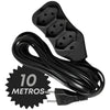 Extensão Elétrica Bivolt 10 metros com 3 Tomadas