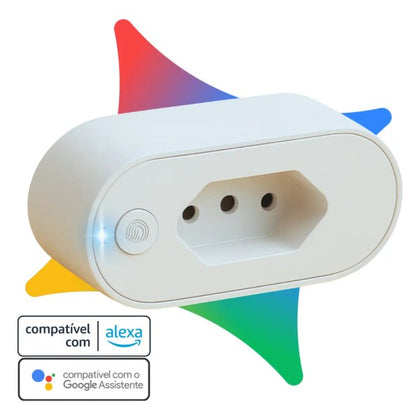 Tomada Inteligente Wi-Fi 110V-220V com Alexa e Google Home para Automação Residencial