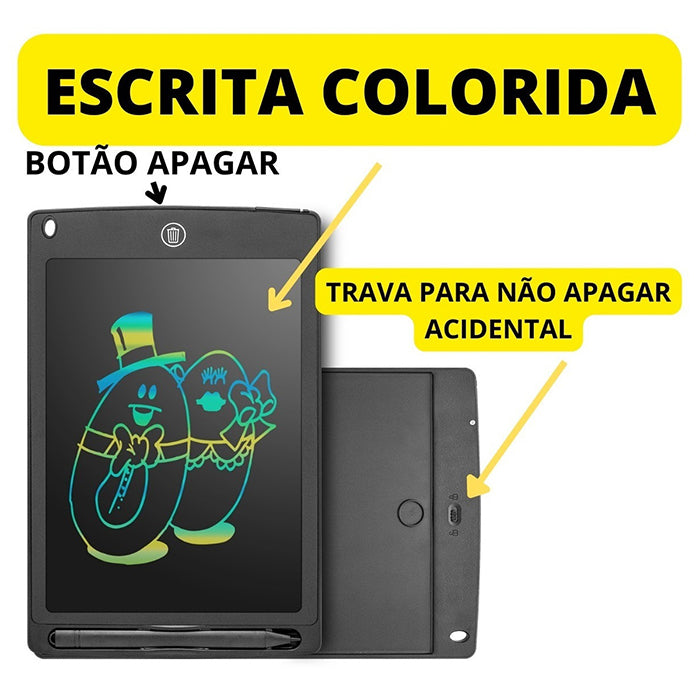 Tela LCD tablet Infantil Lousa Mágica Desenho e Caligrafia