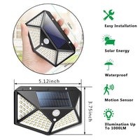 Luminária Solar Parede 100 Led´s Sensor Presença com 3 Funções