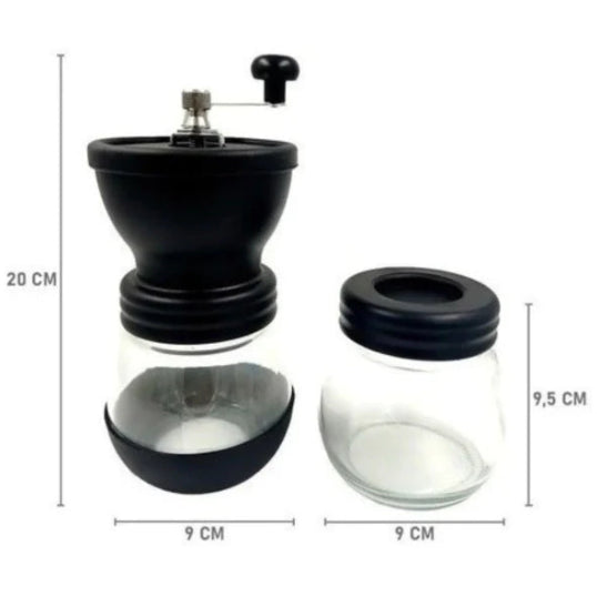 Moedor de Café Ajustável com Pote de Vidro Reserva de Brinde