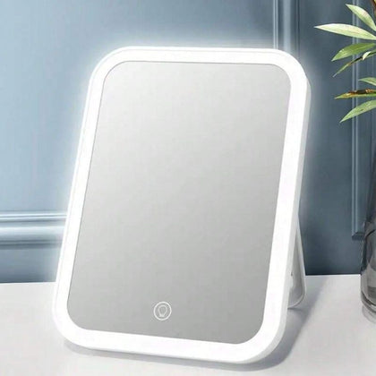 Espelho Touch Com Luz Led – Compacto, Moderno e Pronto Para Viajar