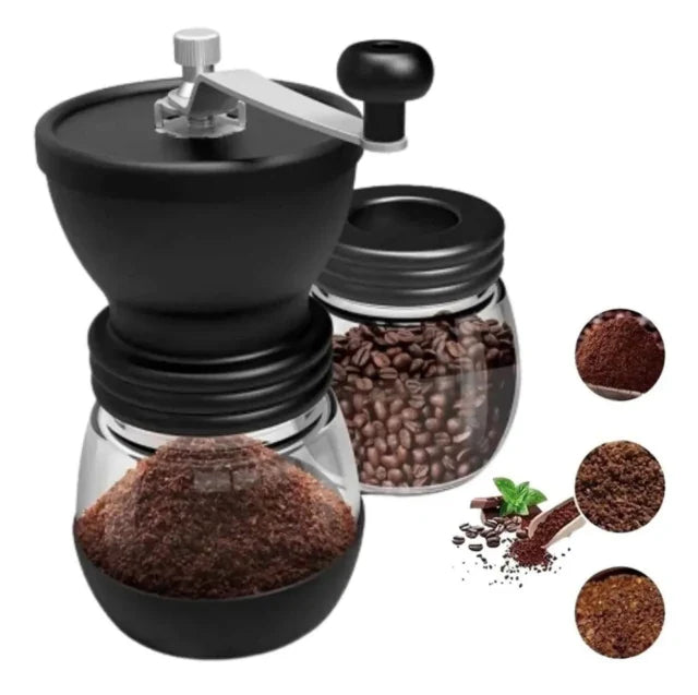 Moedor de Café Ajustável com Pote de Vidro Reserva de Brinde