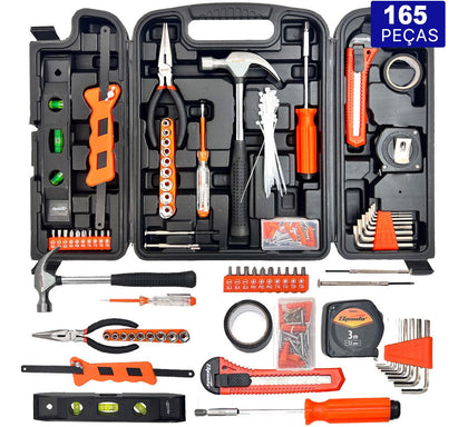 Jogo de Ferramentas 165 Peças Maleta Resistente Completa uso profissional - Oferta Imperdível